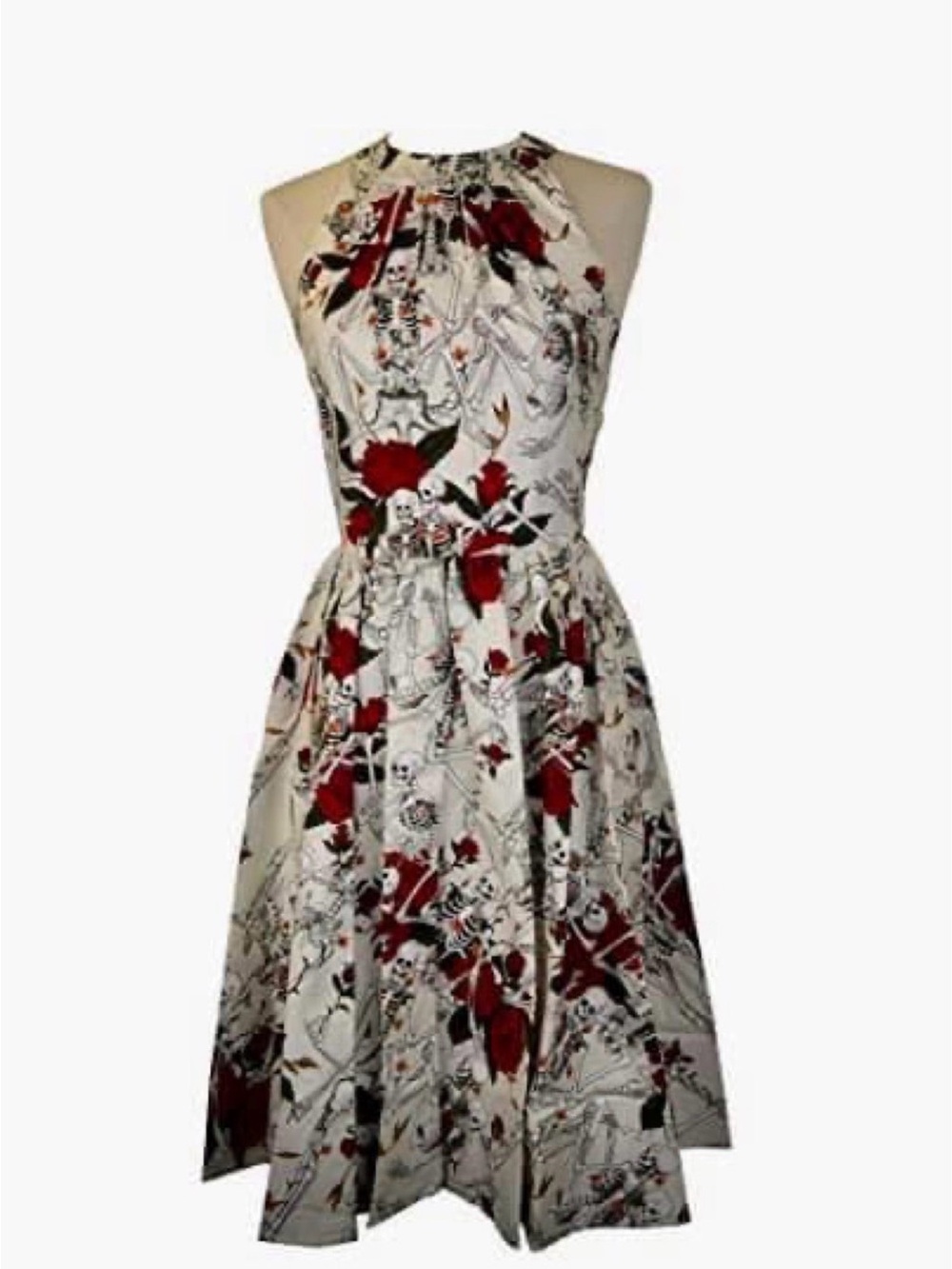 Deadly Romance Skeleton and Roses Dress EUC